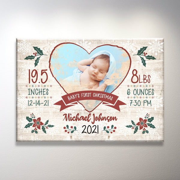 Baby's First Christmas Premium Canvas