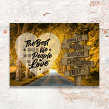 Autumn Yellow Road Saying 3 Multi-Names Premium Canvas