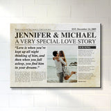 Newspaper Love Story Premium Canvas