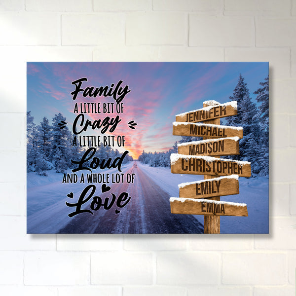 Winter Dawn Road Saying 2 Multi-Names Premium Canvas