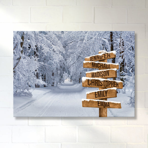 Winter Road 2 Multi-Names Premium Canvas