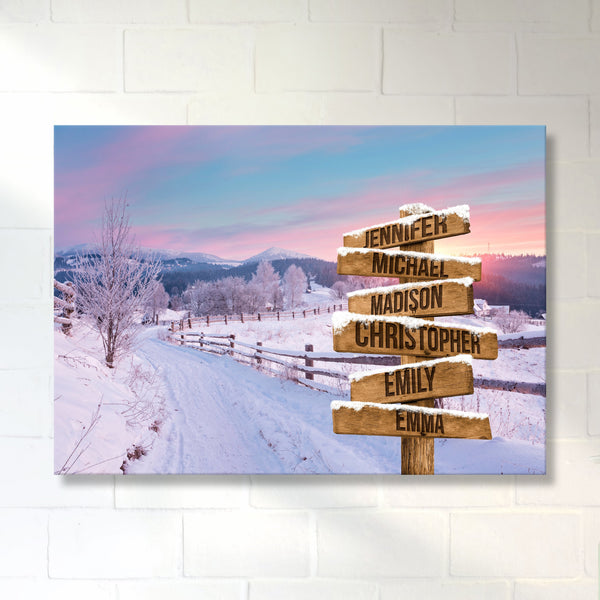 Winter Farm Multi-Names Premium Canvas