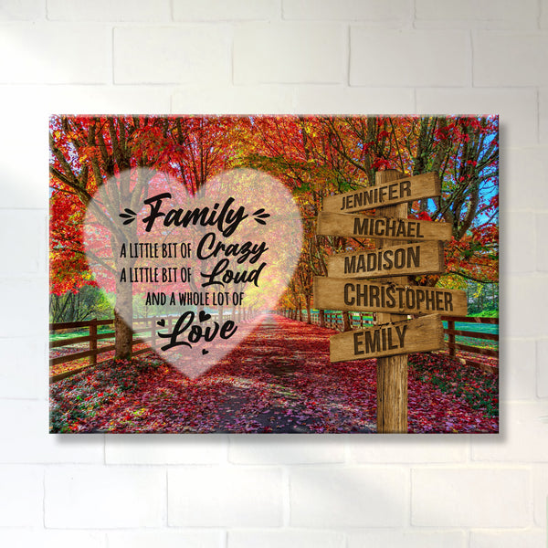 Autumn Red Road Saying 2 Multi-Names Premium Canvas