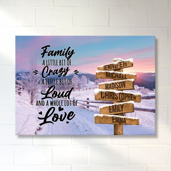 Winter Farm Saying 2 Multi-Names Premium Canvas