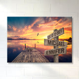 Sunset Dock Names Premium Canvas