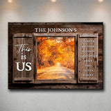 Autumn Road Color Wood Shutters Multi-Names Premium Canvas