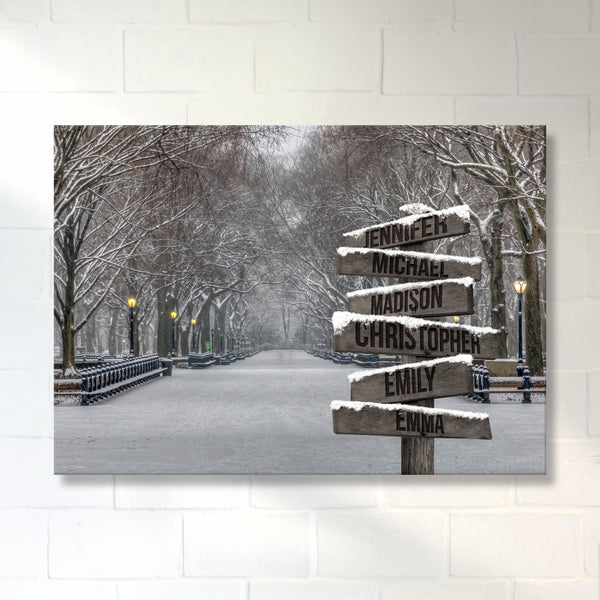 Winter Path Multi-Names Premium Canvas