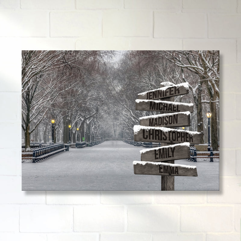 Winter Path Multi-Names Premium Canvas