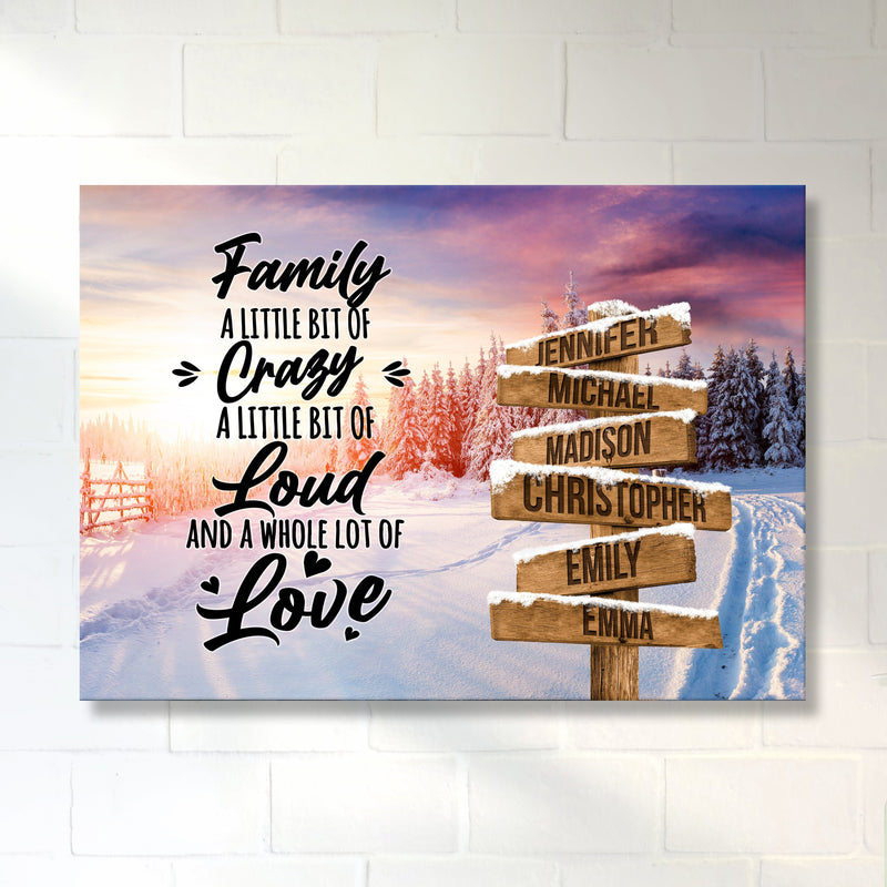 Winter Tree Path Saying 2 Multi-Names Premium Canvas