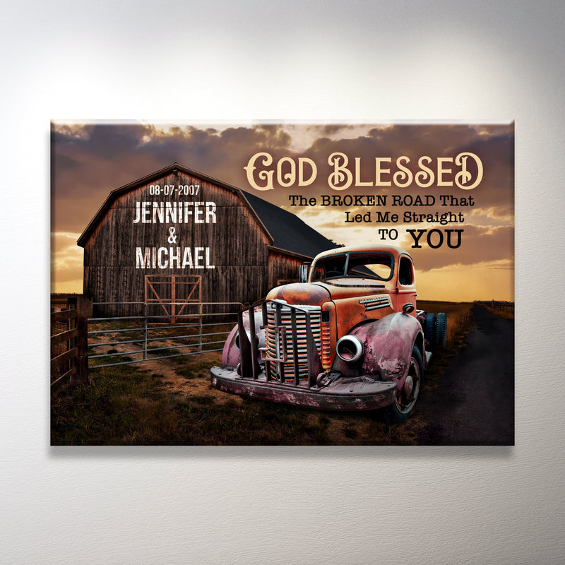 Old Truck Barn Premium Canvas