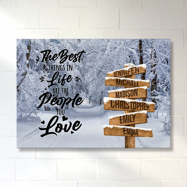 Winter Road 2 Saying 3 Multi-Names Premium Canvas