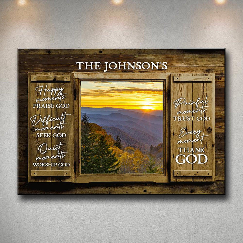 Smoky Mountain Color Wood Shutters Premium Canvas Saying 8