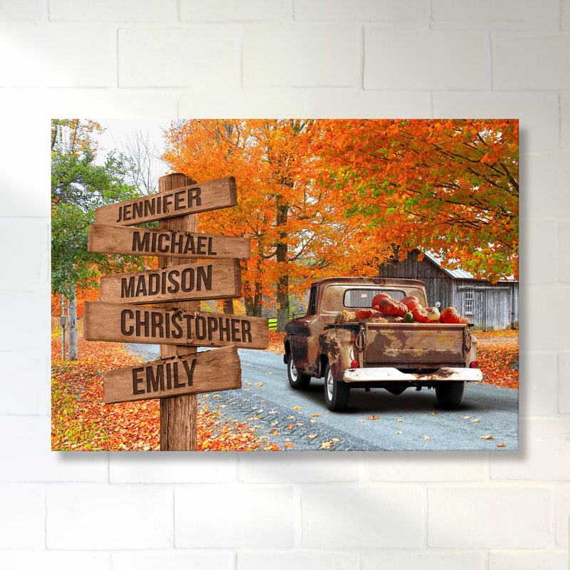 Old Truck Barn 4 Multi-Names Premium Canvas