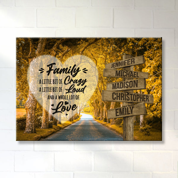 Autumn Yellow Road Saying 2 Multi-Names Premium Canvas