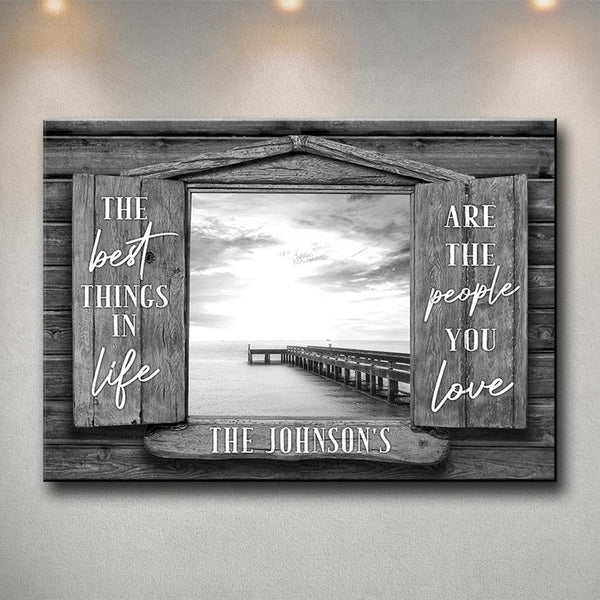 Ocean Dock Wood Shutters Premium Canvas Saying 3