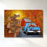 Old Truck Barn 2 Multi-Names Premium Canvas