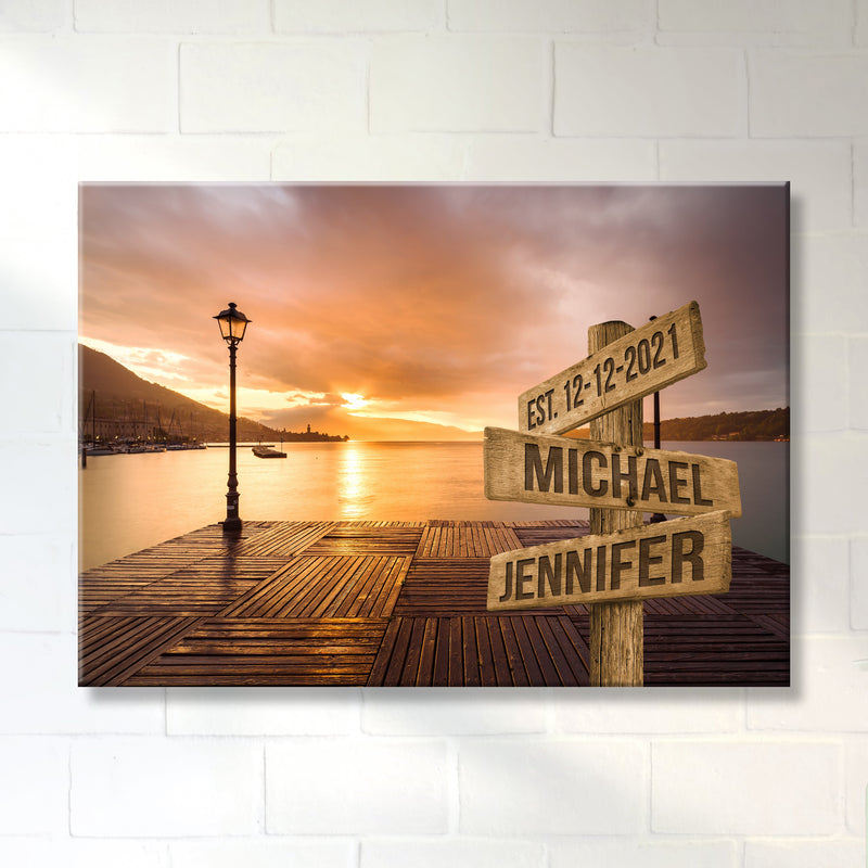 Sunrise Bay Names Premium Canvas