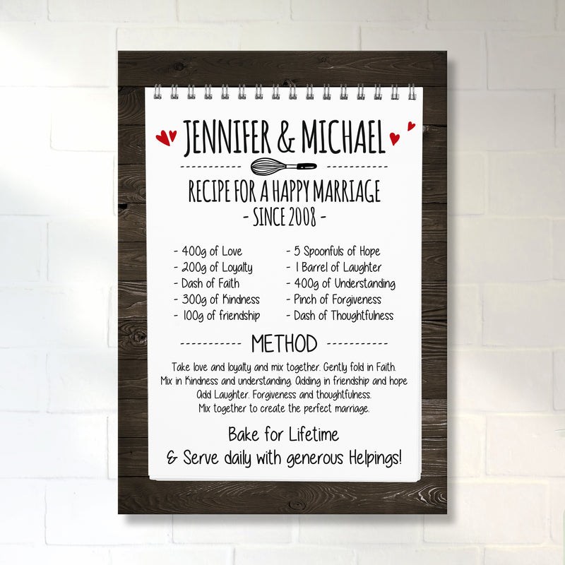 Recipe For Marriage Premium Canvas