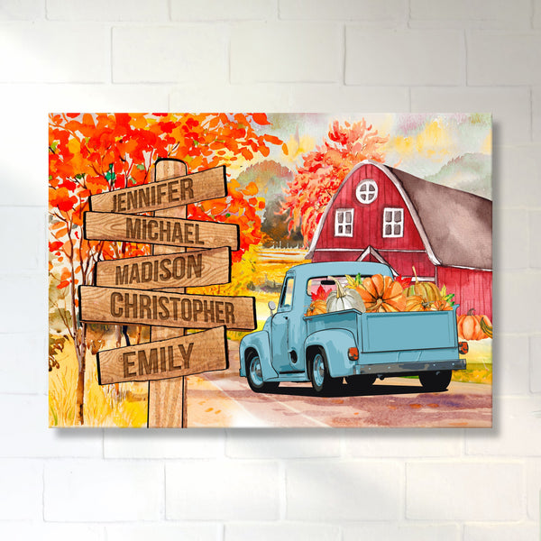 Old Truck Barn Art Multi-Names Premium Canvas