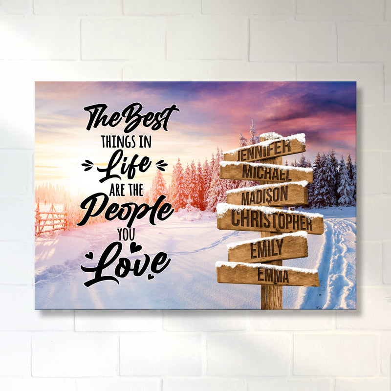 Winter Tree Path Saying 3 Multi-Names Premium Canvas