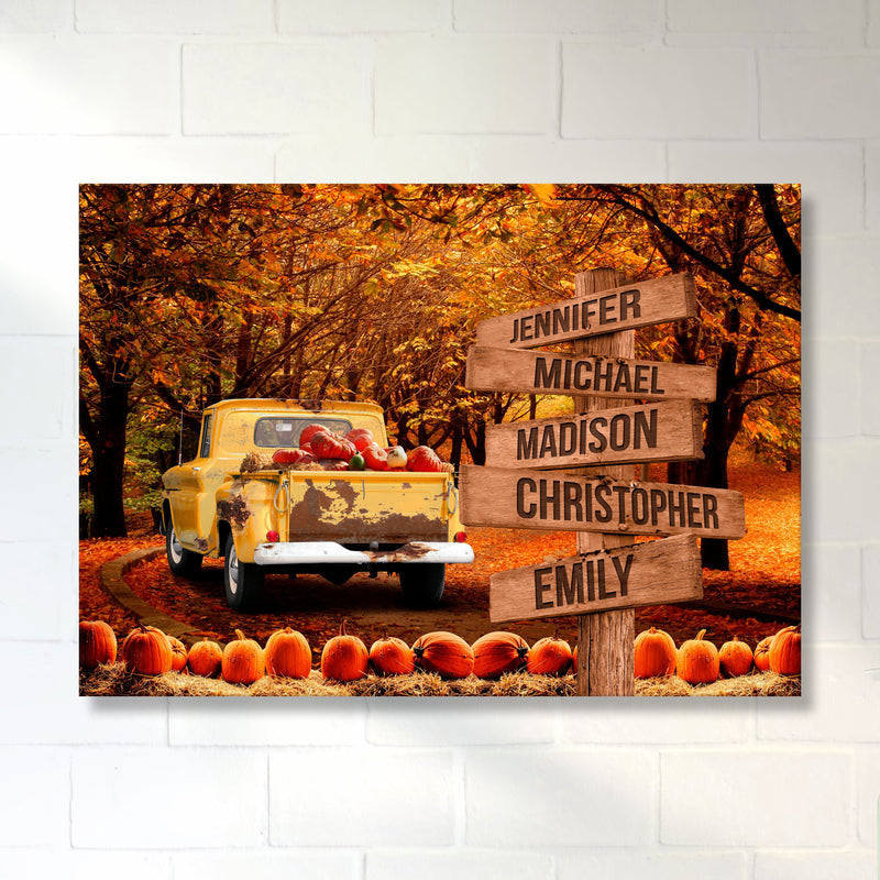 Old Truck Road Multi-Names Premium Canvas