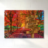 Autumn Red Road Multi-Names Premium Canvas