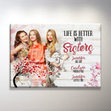 Life is Better with Sisters Premium Canvas