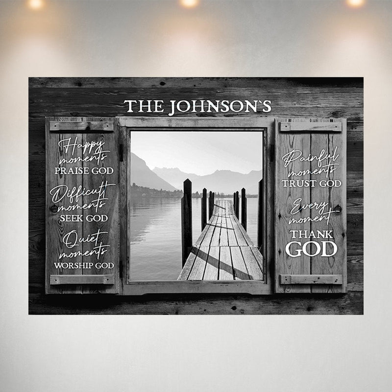 Lake Dock Wood Shutters Saying 8 Poster