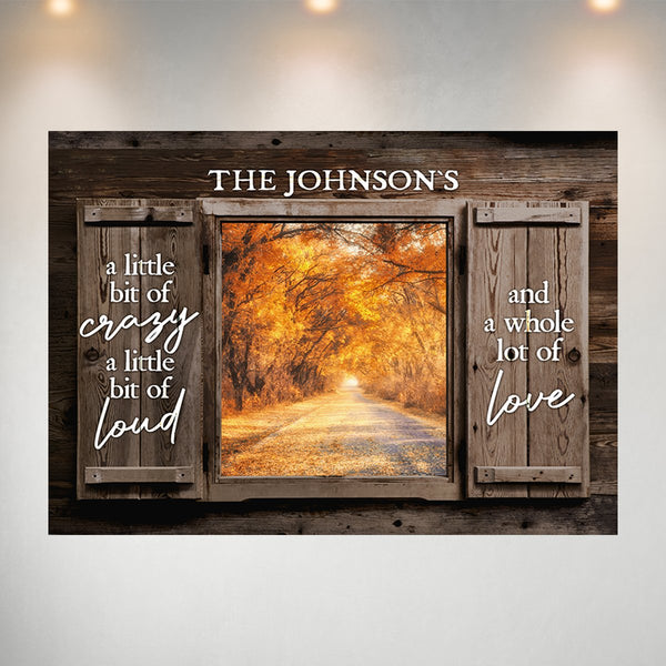 Autumn Road Color Wood Shutters Saying 2 Poster