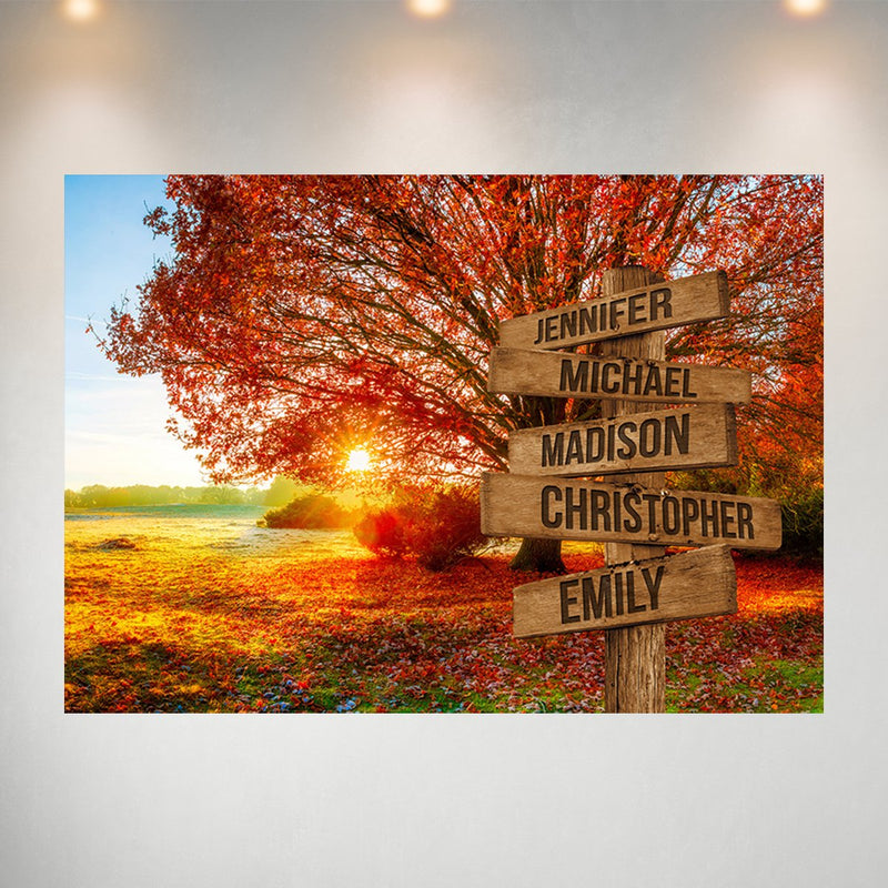 Autumn Big Oak Multi-Names Poster