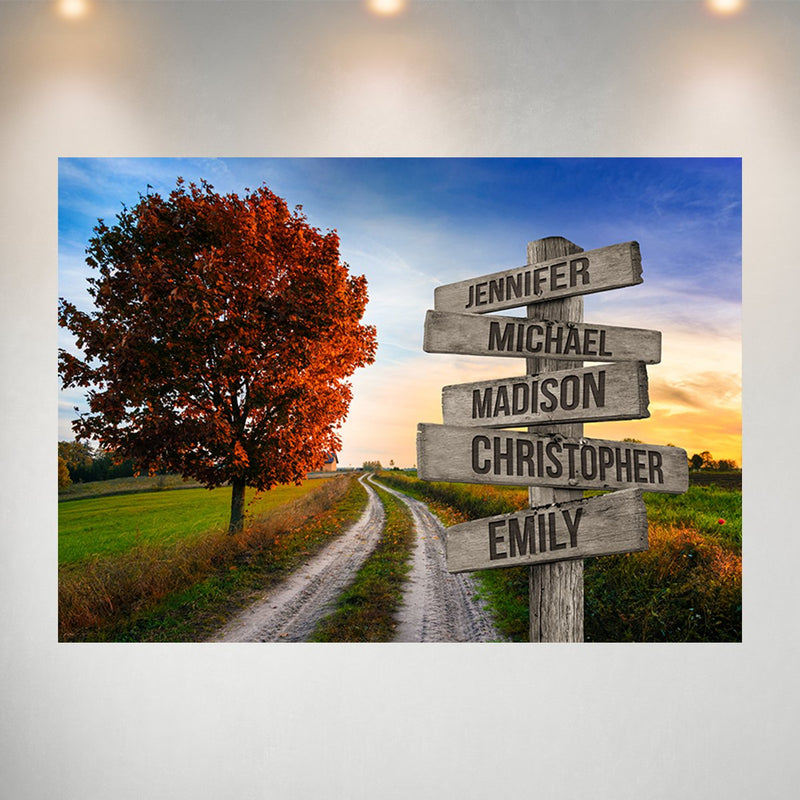 Autumn Country Road Multi-Names Poster