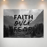 Faith Over Fear - Mountain Range Poster