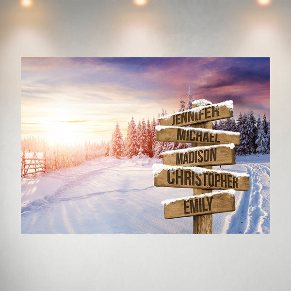 Winter Tree Path Multi-Names Poster