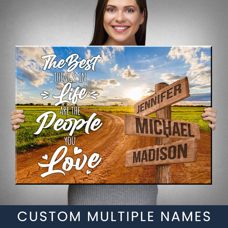 Dirt Road Color Saying 3 Multi-Names Premium Canvas