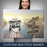 Lake Dock Color - Call Me Mom Multi-Names Premium Canvas