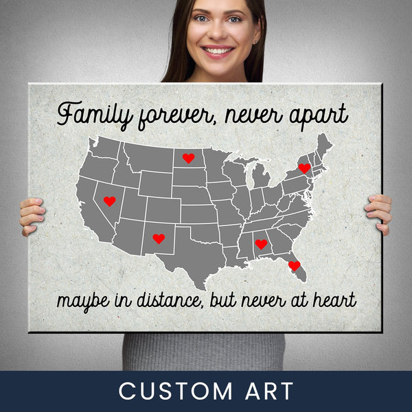 USA Family Map Premium Canvas