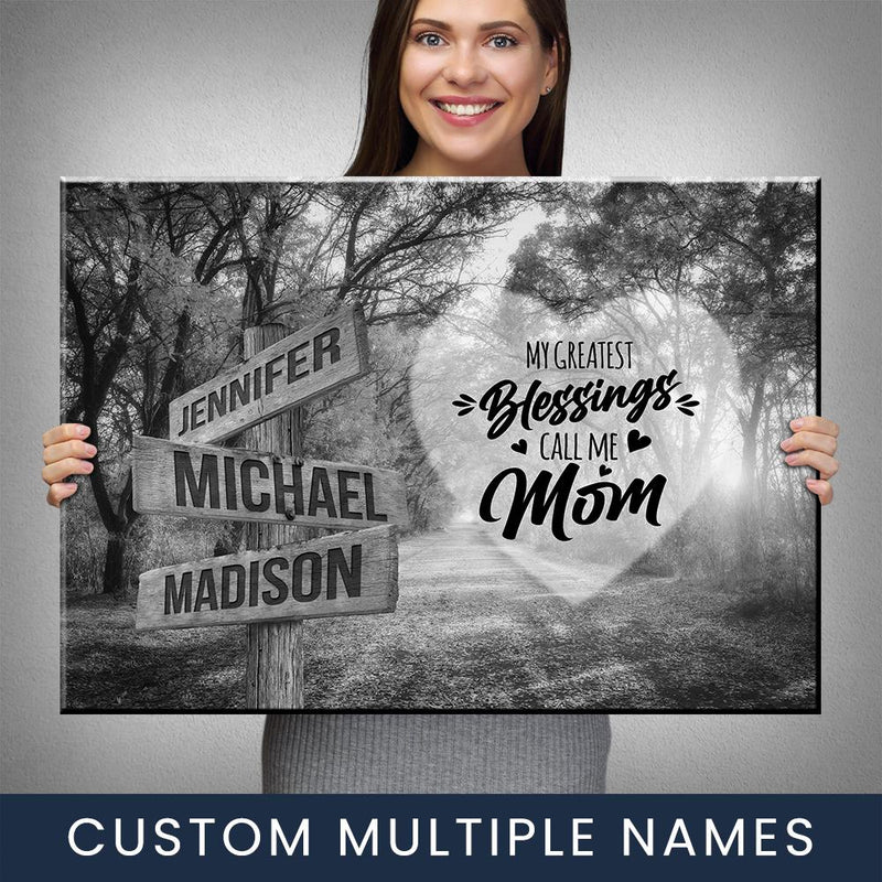 Autumn Road 2 - Call Me Mom Multi-Names Premium Canvas