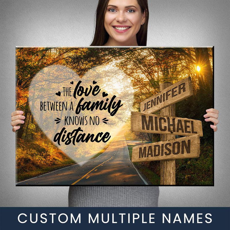 Autumn Road Heart Color Saying 5 Multi-Names Premium Canvas