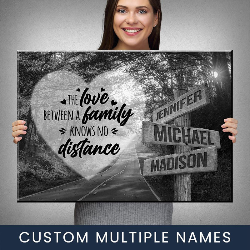 Autumn Road Heart Saying 5 Multi-Names Premium Canvas