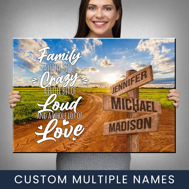 Dirt Road Color Saying 2 Multi-Names Premium Canvas