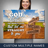 Dirt Road Color - God Blessed Multi-Names Premium Canvas