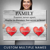 Family Distance Heart Premium Canvas