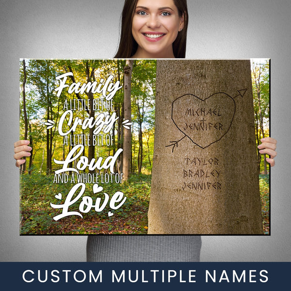 Family Tree Saying 2 Multi-Names Premium Canvas