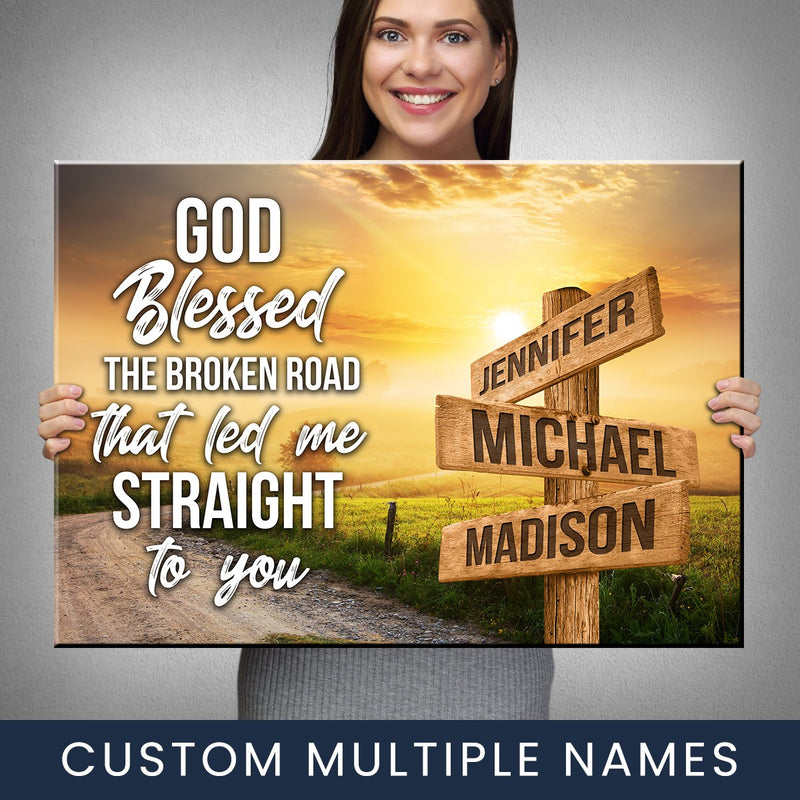 Farm Winding Road Color - God Blessed Multi-Names Premium Canvas