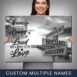 Ocean Dock with Saying 2 Multi-Names Premium Canvas