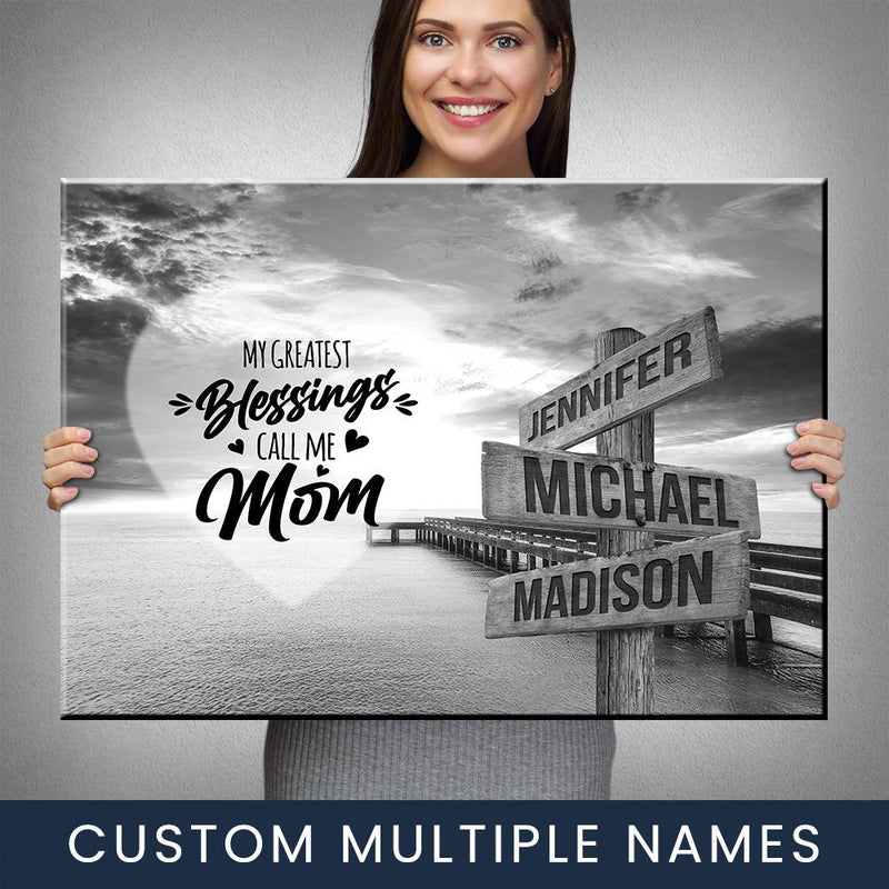 Ocean Dock - Call Me Mom Multi-Names Premium Canvas