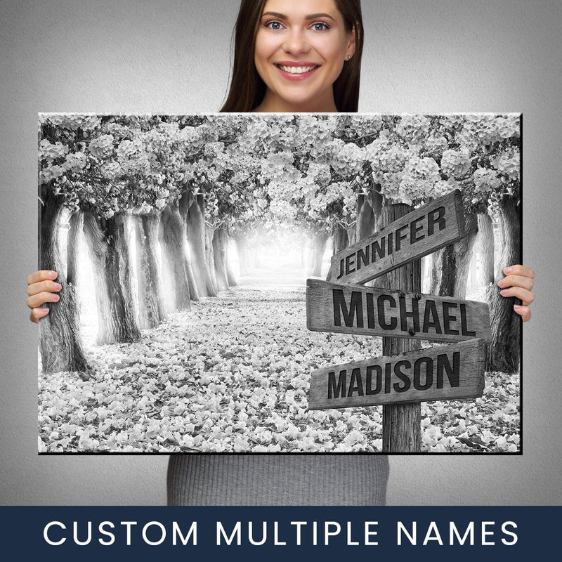 Petal Road Multi-Names Premium Canvas