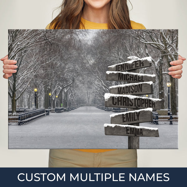 Winter Path Multi-Names Premium Canvas