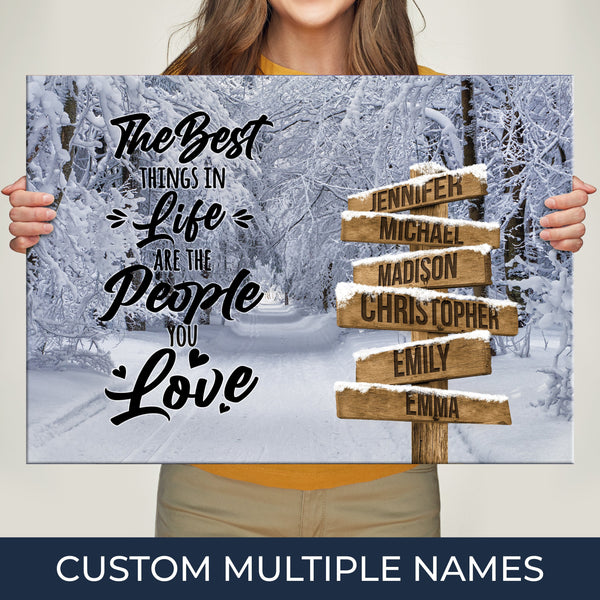 Winter Road 2 Saying 3 Multi-Names Premium Canvas