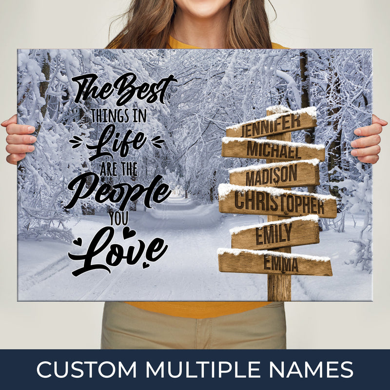 Winter Road 2 Saying 3 Multi-Names Premium Canvas